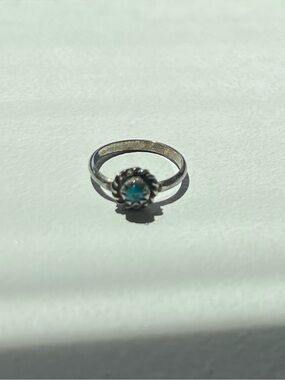 Baby / Kids Sterling Silver Ring with Turquoise Stone